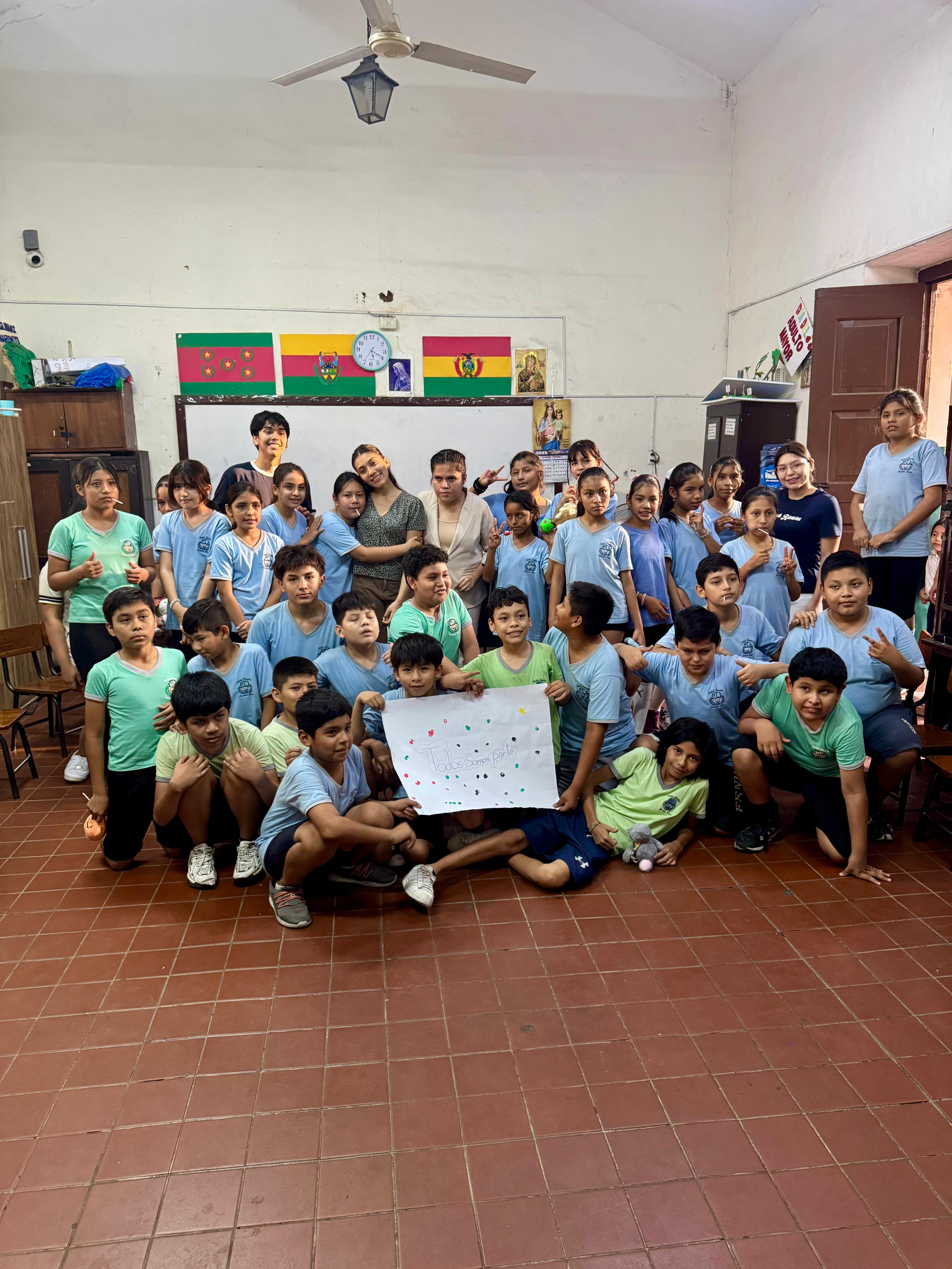 Mural de la inclusión hecho por los estudiantes.